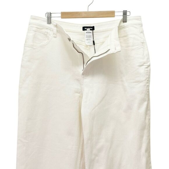 NWT NAADAM Soft Denim Wide Leg Jeans Size 14 Milk White High Rise Stretch Twill - Picture 6 of 16